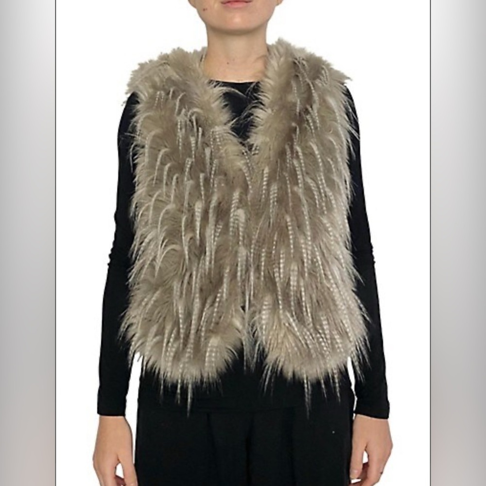Fun Faux Fur Vest in Tan